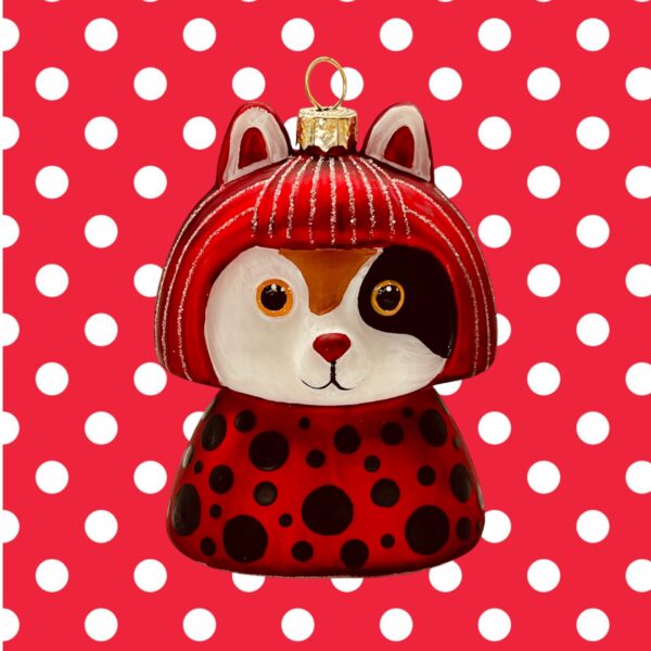 Naked Decor Exclusive: Amazing Yayoi Kusama Kusameow Glass Ornament - Image 2