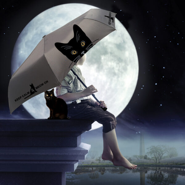 Keep Calm and Meow On Umbrella - Image 5
