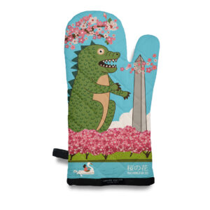 Green Monster at Cherry Blossom Tidal Basin in Washington DC Oven Mitt
