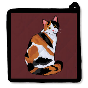 Hello Calico Cat Potholder