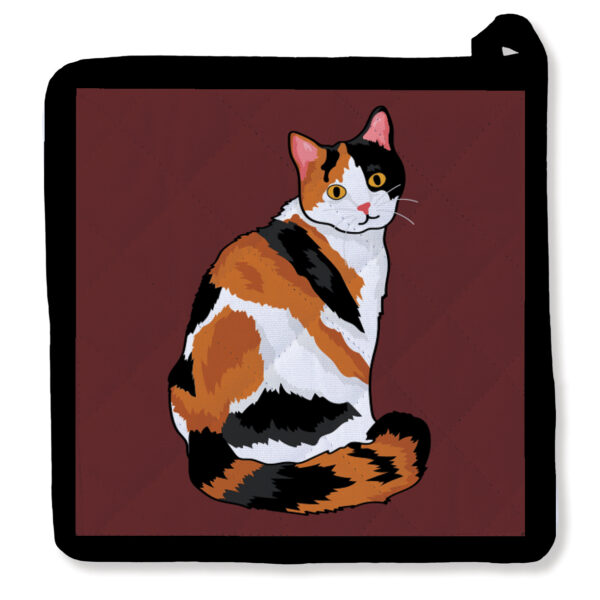Hello Calico Cat Potholder