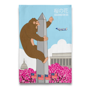 King Kong at Washington DC Monument Tea Towel