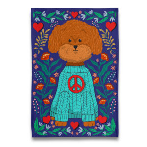Peace. Love. Poodle Tea Towel
