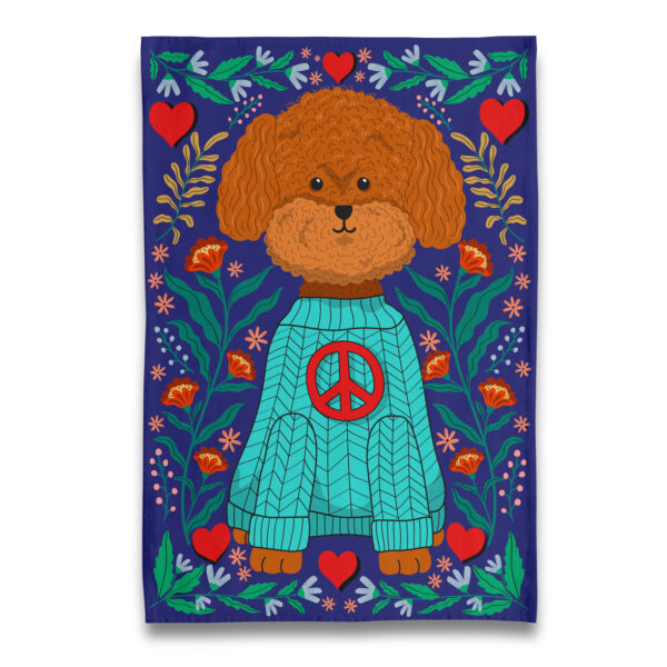 Peace. Love. Poodle Tea Towel