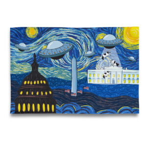 Van Gogh - Starry Night in Washington DC Tea Towel
