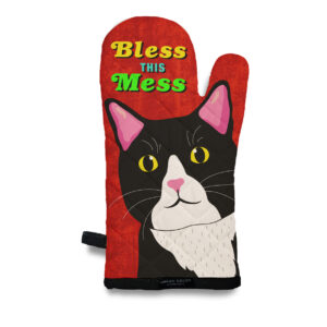 Tuxedo Cat Oven Mitt - Bless this Mess