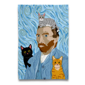 Van Gogh and Three Cats Tea Towel