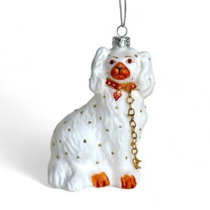 Staffordshire Spaniel with Gold Chain Ornament
