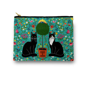Kitty Cats with Topiary Cosmetic/ Amenity Bag