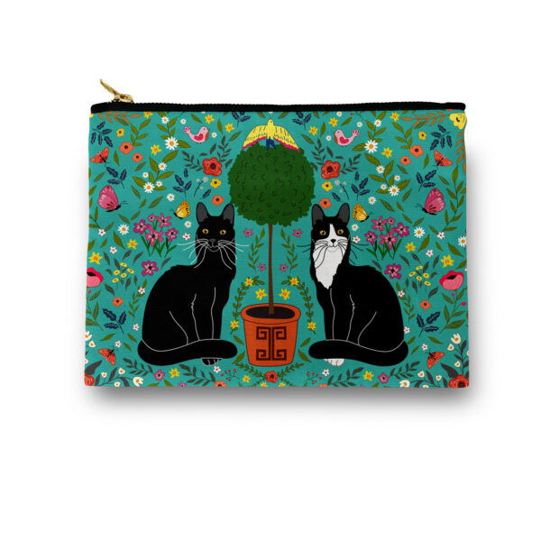 Kitty Cats with Topiary Cosmetic/ Amenity Bag