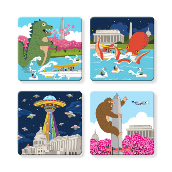 DC Proud Collection: Set of 4 - Variety Pack: Mad in DC Monster Coasters