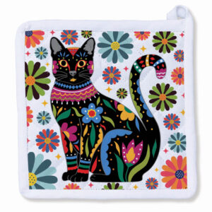Feline and Florals Potholder