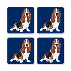 Set of 4 MDF Coasters - Hello Basset Hound