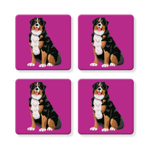 Set of 4 MDF Coasters - Hello Bernese Mountain Dog