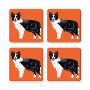 Set of 4 MDF Coasters - Hello Border Collie