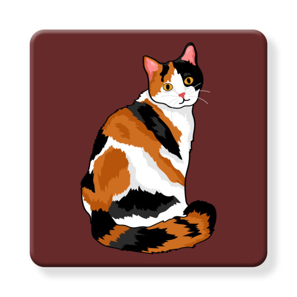 Set of 4 MDF Coasters - Hello Calico Cat - Image 2