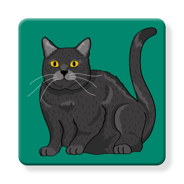 Set of 4 MDF Coasters - Hello Russian Blue Cat - Image 2