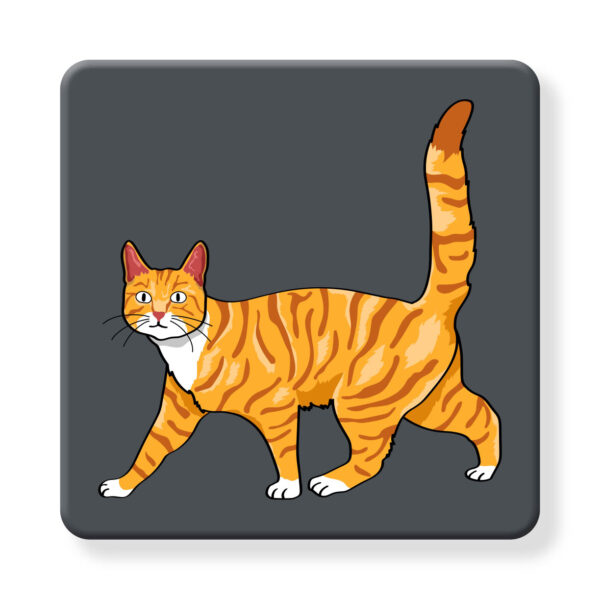 Set of 4 MDF Coasters - Hello Orange Tabby - Image 2