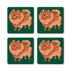 Set of 4 MDF Coasters - Hello Pomeranian
