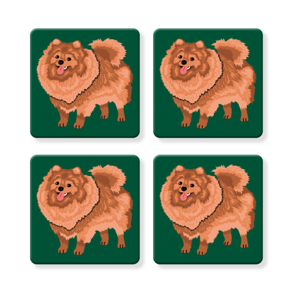 Set of 4 MDF Coasters - Hello Pomeranian
