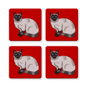 Set of 4 MDF Coasters - Hello Siamese Cat