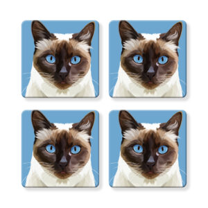 Set of 4 MDF Coasters - Siamese Cat