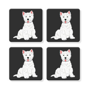 Set of 4 MDF Coasters - Hello Westie West Highland Terrier