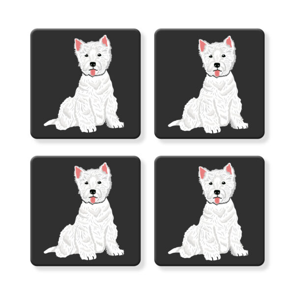 Set of 4 MDF Coasters - Hello Westie West Highland Terrier