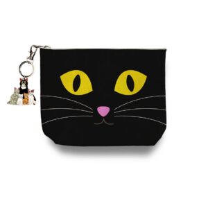 Black Cat Toiletry Pouch with Keychain Charm 