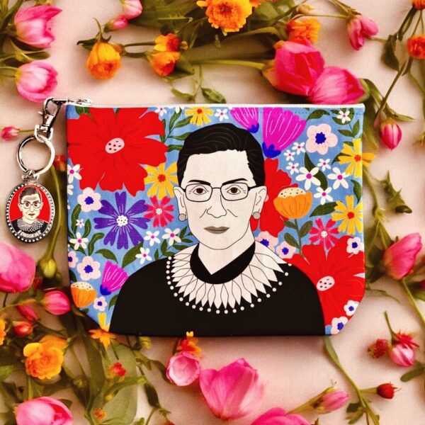 Ruth Bader Ginsburg RBG Toiletry Pouch with Keychain Charm  - Image 4