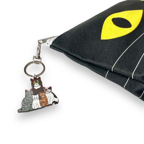 Black Cat Toiletry Pouch with Keychain Charm  - Image 2