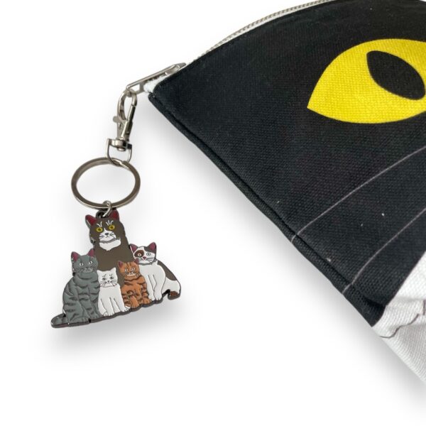 Tuxedo Cat Toiletry Pouch with Keychain Charm  - Image 2