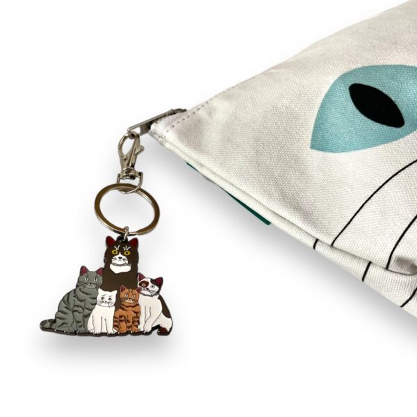 White Cat Toiletry Pouch with Keychain Charm  - Image 2