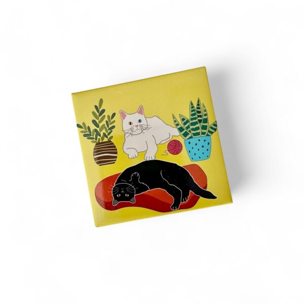 Set of 4 Assortment Fridge Magnets- Living with Cats - Image 2