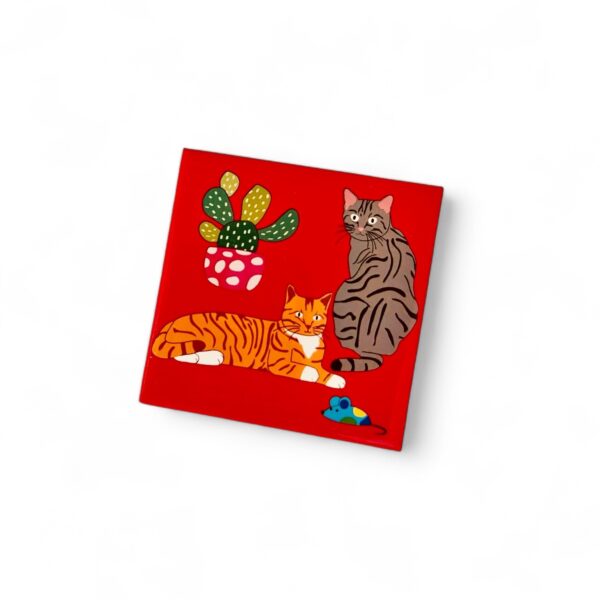 Set of 4 Assortment Fridge Magnets- Living with Cats - Image 4