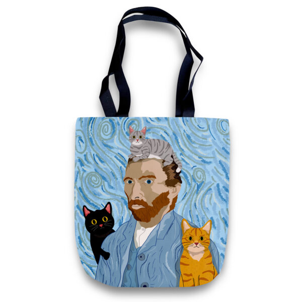 Cheeky Tote Bag - Van Gogh and Kitty Cats