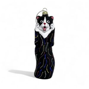 Naked Decor Exclusive: Tuxedo Cat SCREAM - Edvard Munch Inspired Glass Ornament