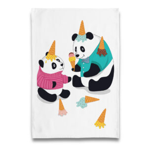 I Scream for Panda with Ice Cream Tea Towel