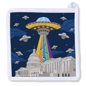 UFOs over US Capitol Potholder