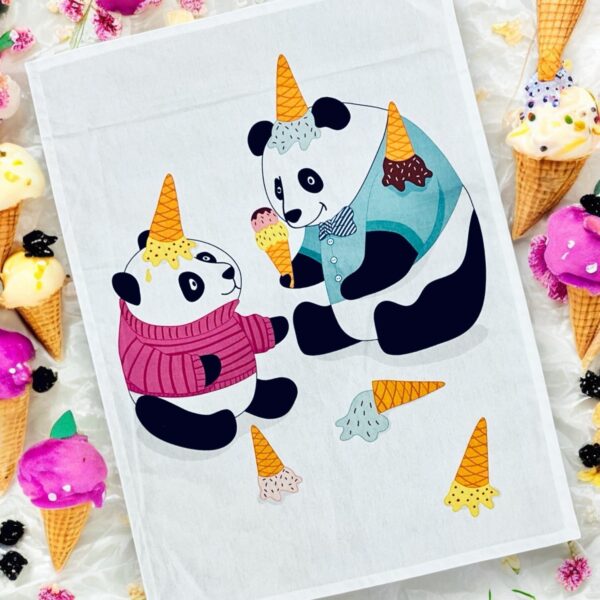 I Scream for Panda with Ice Cream Tea Towel - Image 2