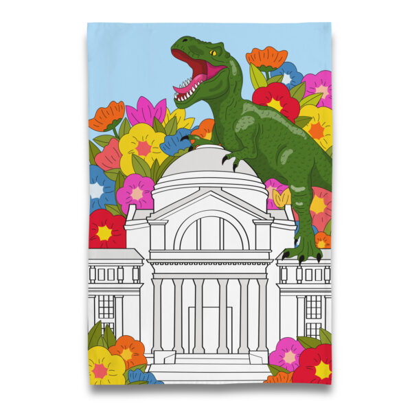 Dinosaur T-Rex at the Museum Tea Towel