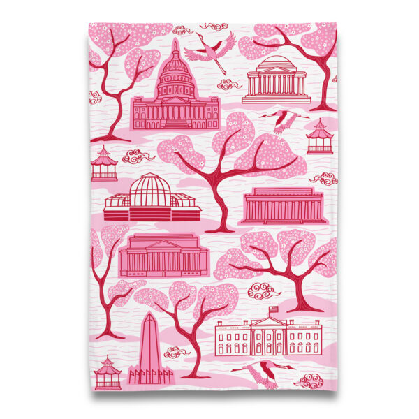 Toile de DC Cherry Blossom Tea Towel