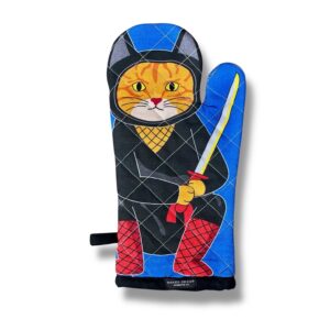 Japanese Orange Tabby Kitty Cat Ninja Oven Mitt