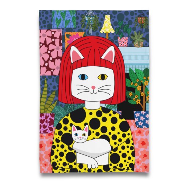 At Home with Yayoi Kusama KusaMEOW Tea Towel