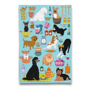 Puppy Dogs in the Kitchen Tea Towel