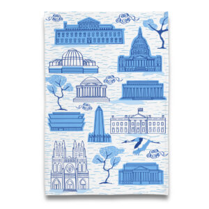 Toile de Washington DC Blue Tea Towel