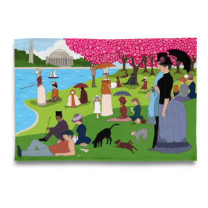 Museum Collection: A Sunday Afternoon at Tidal Basin in DC Tea Towel