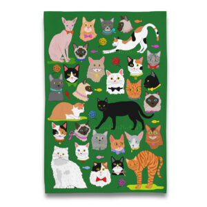 Kitty Cats Parade Tea Towel