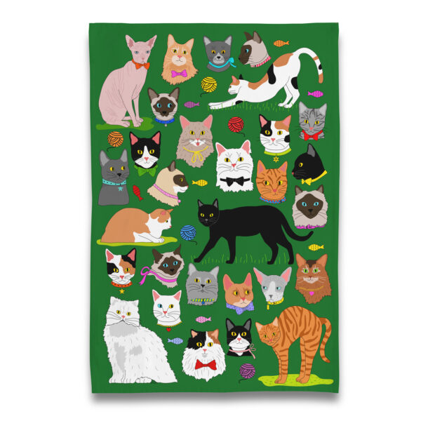 Kitty Cats Parade Tea Towel