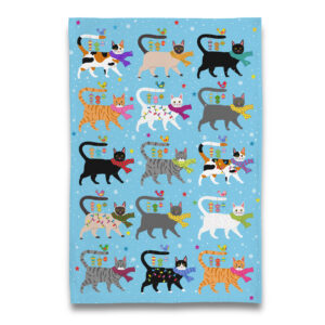 Kitty Cats in the Snow Tea Towel